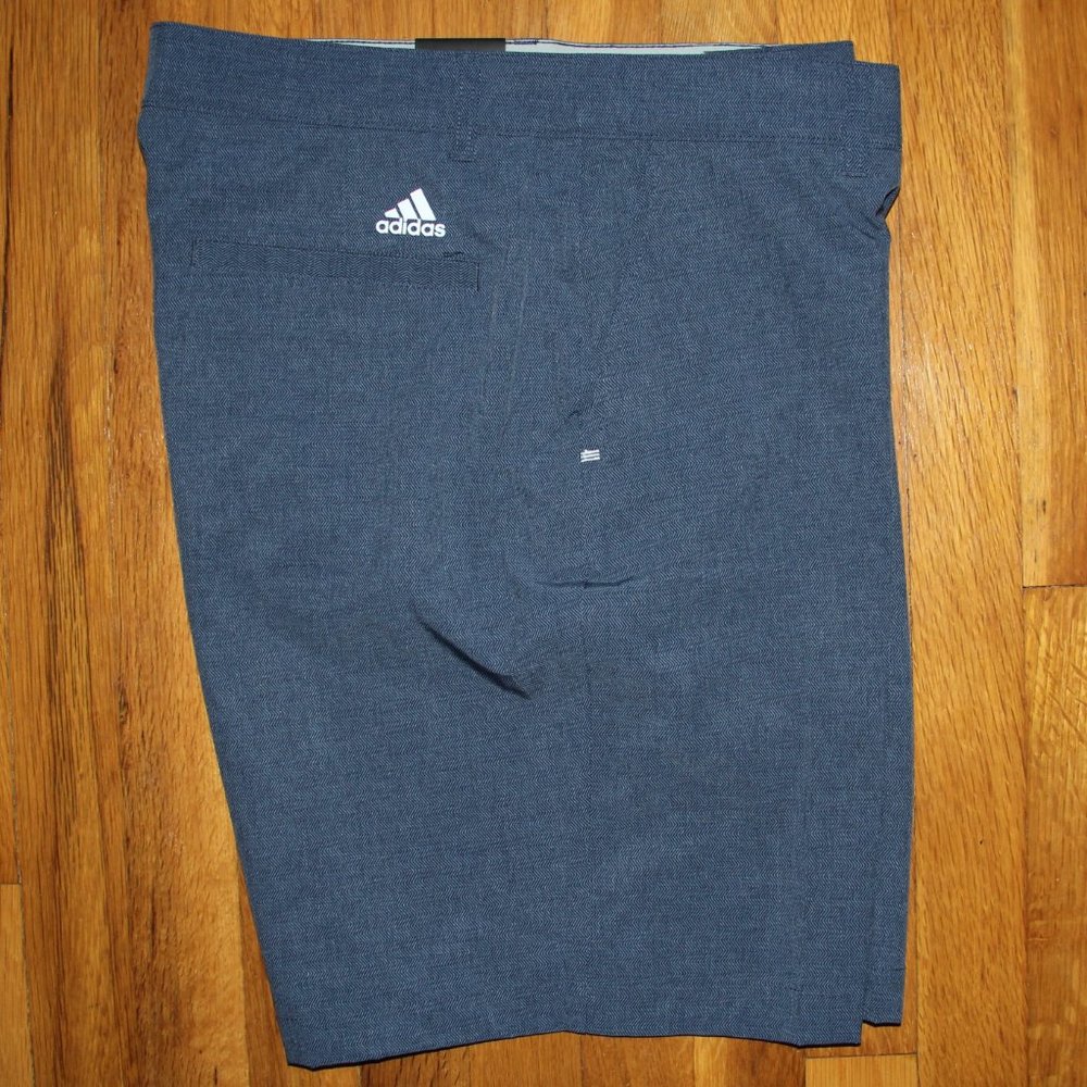 Adidas Ultimate 365 Herringbone Woven Golf Shorts Mens 36 Navy Blue